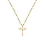 Collar con colgante de cruz chapado en oro de 18 quilates para mujeres y niñas, Style 1, Cobre, Cobre