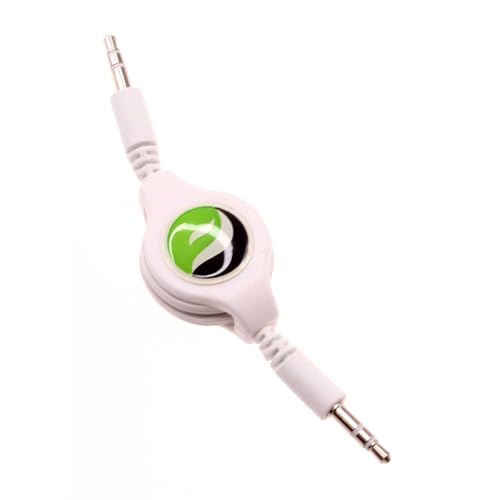 Cable auxiliar retráctil 3.5mm blanco miniatura 1