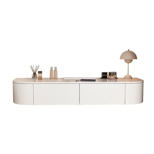 Wall Mounted Floating Vanity Table with Drawer, Minimalist Makeup Desk for Bedroom and Small Spaces, Modern Wall Hung Dressing Table Without Mirror, White Corner Floating Desk Dresser(120cm/47.2in)