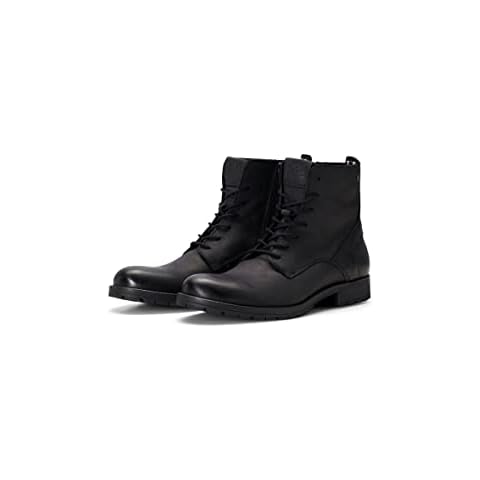 Jack and Jones Herren Leder Stiefel Elegante Stiefelette Anthrazit 43 Cover