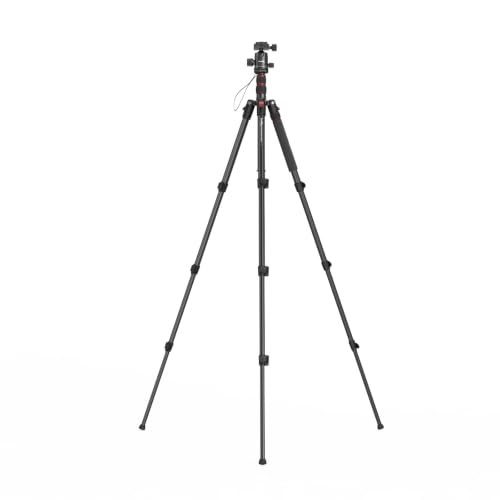 SmallRig Camera Tripod, 71" Foldable Aluminum Tripod/Monopod, 360°Ball Head Detachable, Payload 33lb, Adjustable Height from 16" to 71" for Camera, Phone