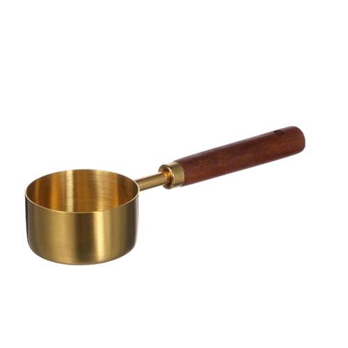 Beaupretty ステンレス製木柄計量スプーン カップ キッチン用 焼き菓子 コーヒー粉計量に 快適グリップ 精密測定 多用途調理道具