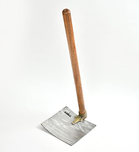 KRUFE Temper Mild Steel Blade Spade, Shovel, Fawda, Kassi (9"x10") with Handle | Heavy-Duty Gardening and Farming Tool | Durable Tempered Steel Construction | Ideal for Digging, Planting, and Soil