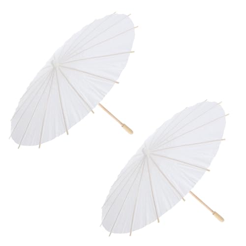 Didiseaon 2 piezas Paraguas de Papel para Manualidades Unidades Sombrillas de Papel al Óleo Parasoles Infantiles para Bodas y Decoración Set DIY para Pintar y Personalizar