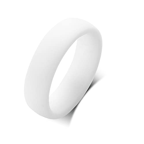 MZZJ Personalized 8MM+5.7MM Silicone Couple Ring Durable Breathable Comfortable Rubber Dome Comfort Fit Wedding Band Promise Egagement Rings,Grey,Anniversary Birthday Gift for Grilfriend Boyfriend2