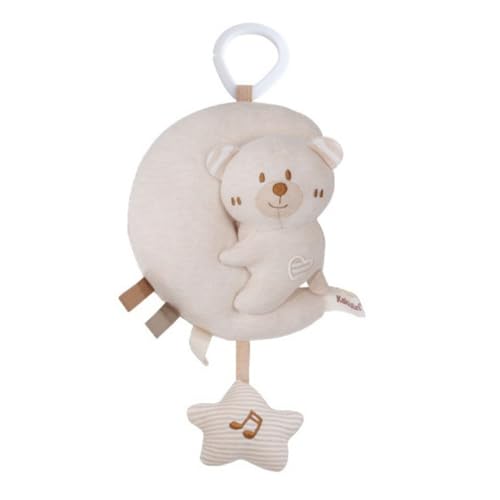 Organic Cotton Crib Mobile Hanger with Soothing Melodies & Secure Clip for Infant Bed & Play Plush Music Box Car Hanger for Infa