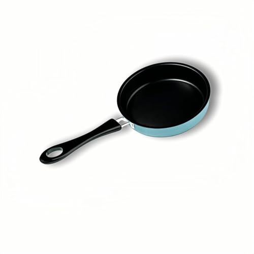 Image of Crzxfypa 4.7 Inch Mini Nonstick Egg Frying Pan,Small Cast Iron Skillet with Heat Resistant Handle,Induction Compatible Tiny Pan for Gas Electric Stove,Compact for Single Egg Pancakes Appetizers(Blue)