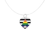 Straight Pride Ally Heart Necklace – LGBTQ+ Support Jewelry for Awareness, Parades, Promotional Events, and Gift-Giving