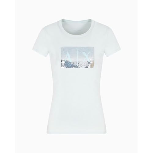 A|X Armani Exchange Para Mujer. 8NYTDLYJ73ZU9093 Camiseta De Manga Corta Verde Claro (M), Casual, AlgodóN - 3