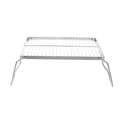 TOYANDONA Portable Folding Stove Holder Stainless Steel Bbq Grill Rack for Outdoor Camping Picnic Barbecue Grilling