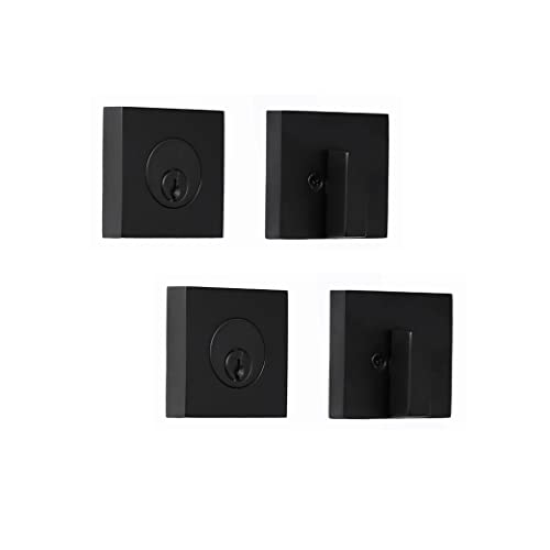 Weslock Square Deadbolt Matte Black Single Cylinder (2-Pack) #TOP25