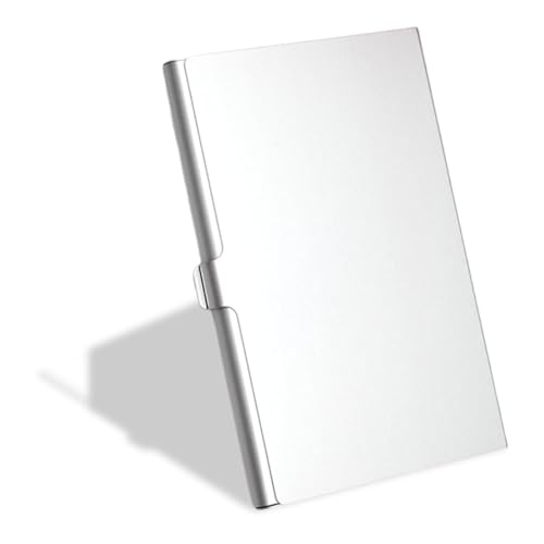 2 uds. Slimline porta tarjetas de visita, Separador de tarjetas business card holder, Portátil (Plata)