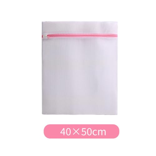 Kit com 3 Sacos Telados P+M+G Rosa com Zíper para Máquina de Lavar Cesto Para Peças Delicadas com Zí