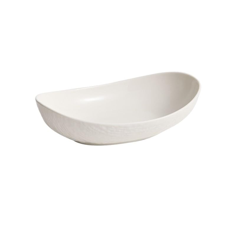 Talerz obiadowy talerze owalne talerze ceramiczne do użytku domowego, hotelowej restauracji, talerze sałatkowe w stylu japońskim, głębokie z kamiennym wzorem talerza talerz do układania w stos talerze