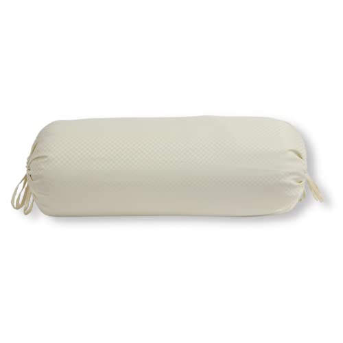 Image of Swayam Set of 2 Microfibre Bolster Cover | 30x30 Inch | Soft Breathable Masnad Cover 200TC | Durable & Washable | Geometric Print Bolster Cover for Diwan, Bed & Sofa - Beige