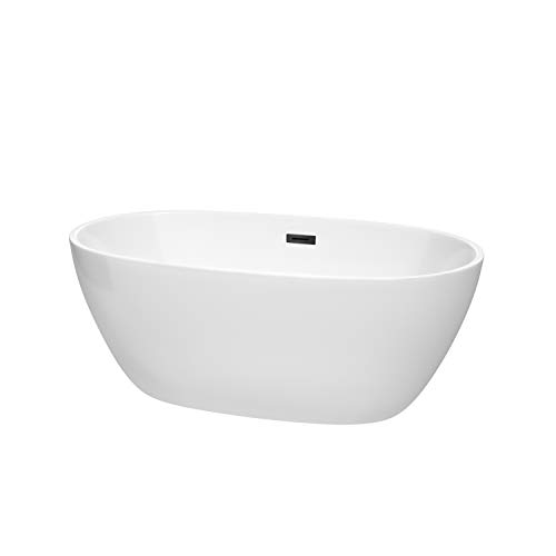 Juno 59 Inch Freestanding Bathtub in White with Matte Black
