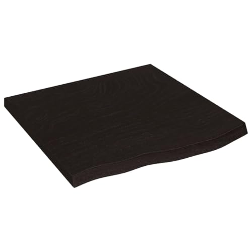 Plateau de table chêne massif 60x60 dessus bois marron foncé pour bureau et restaurant