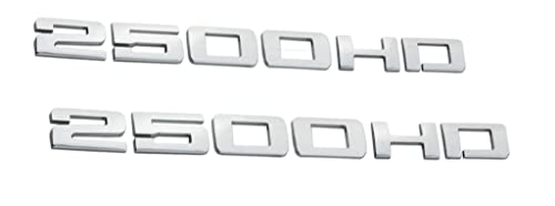 Image of 2X 2500HD Emblem Badges Letter Nameplates Emblems 3D Decal Badges Replacement for Gm Silverado Sierra (Chrome)