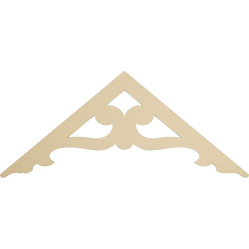 48"W x 20"H x 1 1/2"P (10/12) Pitch Brontes Signature Urethane Gable Pediment, Primed Tan