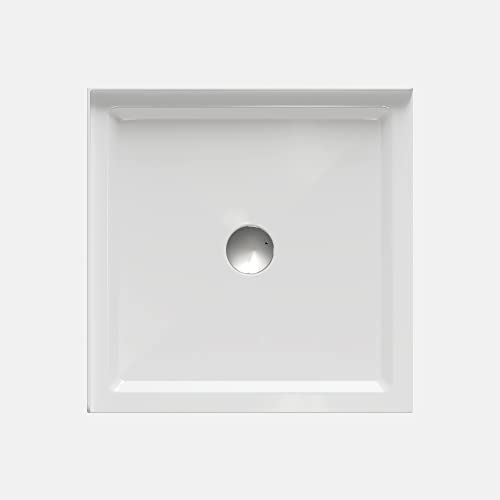 Goodyo 36\" x 36\" Shower Base with Double Threshold and Center Drain White