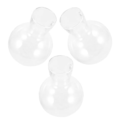 MUCKLILY 3pièces Vase Verre Transparent pour Propagation De Plantes Hydroponiques avec Support Bois Pots Fleurs Verre Borosilicate Haute Résistance pour Décoration De Bureau Et Maison