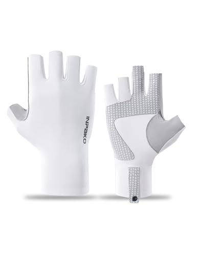 Fishing Gloves, Lightweight Non-Slip Fingerless Gloves,Hook Loop, UPF 50+ Sun Protection,for Unisex Fishing