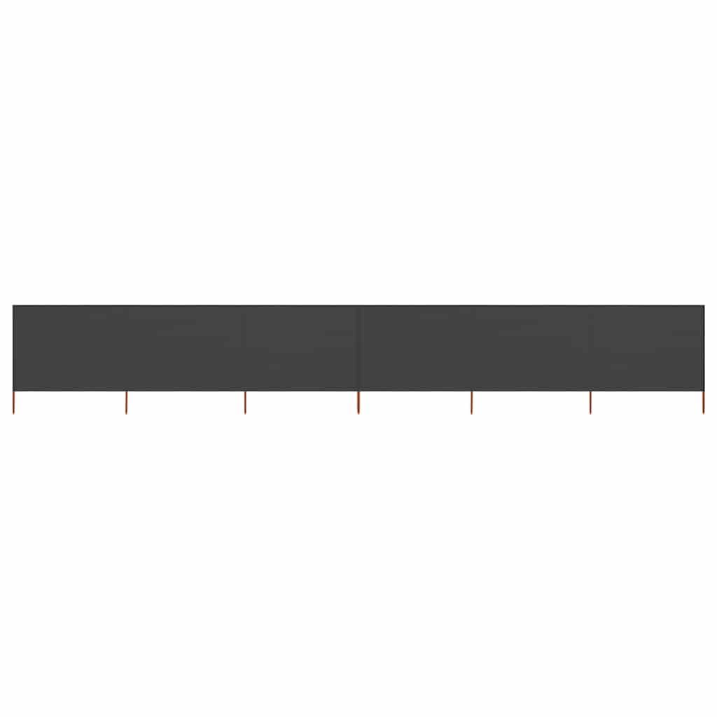 vidaXL 6 Panel Beach Screen - Windproof - Foldable - Outdoor - Fabric - 26.2 x 5.2 ft - Charcoal Grey