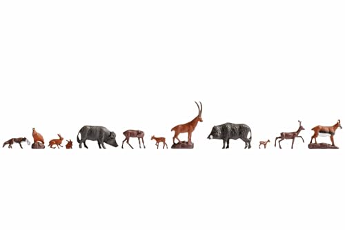 NOCH® Figuren-Set „Waldtiere“, 12 handbemalte Tiermodelle...
