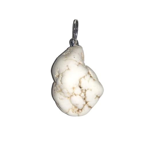 Pendentif Magnésite véritable collier pierre brute blanche et minéraux
