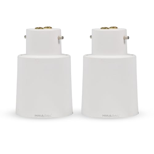 2 Pack B22 To E27 Adapter Bayonet To Screw Bulb Adaptor For Ceiling E27 To B22 Adapter For Light Bulb Bayonet To Edison Screw Adaptor Light Socket