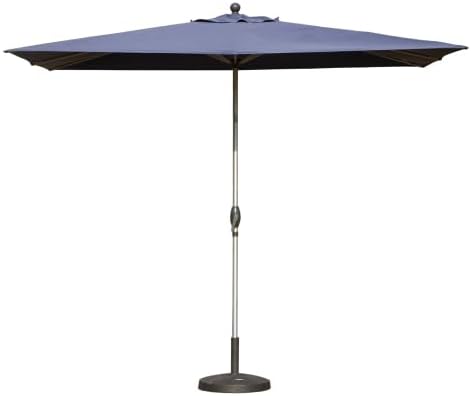 Rectangle Patio Umbrella with Crank Lift and Tilt Function