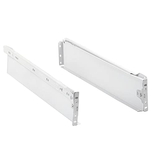 Amig - Juego de 2 Guías Correderas Metálicas Mod.30 con Ruedas y Lateral de Cajón Incluido para Cajones de Muebles, Cajoneras o Armarios - De Acero Acabado en Blanco - Medidas: 86 x 500 mm