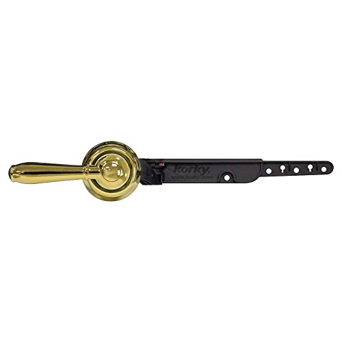 Korky 6021AM StrongARM Metal Tank Lever, Universal to Fit Front Angled Side Left and Right Mount Toilets, Polished Gold, Faucet Style - Image 2