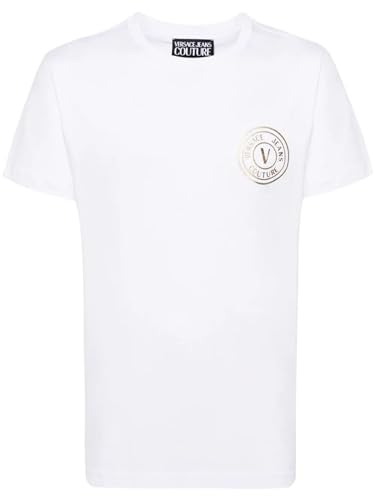 VERSACE JEANS COUTURE Camiseta & Polo Hombre 76GAHT02-CJ00T Algodón, Color blanco., L
