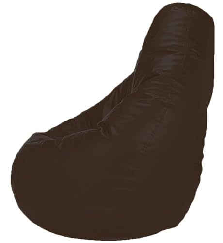 Image of Casa Copenhagen Premium Leather Bean Bag Chair, Filled with Beans | Capacity: Upto 7 Ft Height, 200 KG Weight | 4XL | Coffee Brown