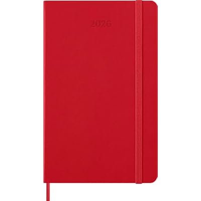 Moleskine Classic 12 Month 2026 Daily Planner, Hard Cover, Large (5 x 8.25), Scarlet Red, 400 pages