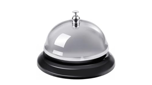 Sonnette de réception d'hôtel - Sonnette de table - Sonnette de service classique en acier pour appels de service - Argenté