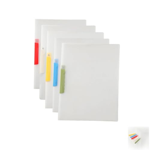 Lyyxjsltd フォルダー 5個セット A4 クリップ式 クリアファイルホルダー 回転式フォルダー 防水 クリアポケット 個別色紙ホルダー スライドファイル 厚手 PP 素材 大容量 1-60枚収納可能 医療費 領収書 プリント用 書類整理 資料収納保