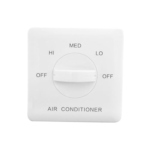 Genérico Controlador de Ventilador de Panel Blanco ABS Interruptor de Tres Velocidades para Ventilador-Serpentín de Aire Acondicionado Ajuste de Temperatura para Sistemas de