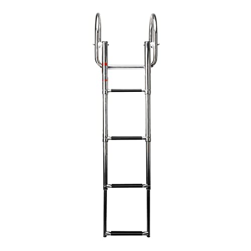 Escalera para piscina plegable de acero inoxidable 4 peldaños miniatura 1