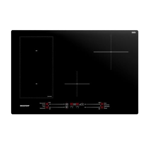 Cooktop 4 bocas de indução Brastemp com Flexizone Preto - BDJ77BE 220v
