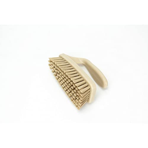 Image of SPARTA Scrub Brush with Iron Shaped Handle and Stiff Bristles, Heavy Duty Scrubber Brush for Kitchen, Bathroom, Shower, Tile, Sink, Carpet and Bakepans, Polypropylene, 6 Inches, Tan, (Pack of 6)