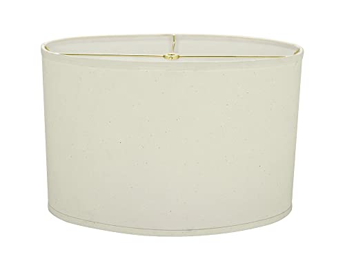 Image of Aspen Creative 37041A Transitional Oval Hardback Shaped Spider Construction Lamp Shade in Off-White Cotton Fabric, 16 1 /2 inch wide (9 1 /2 inch + 16 1 /2 inch) x (9 1 /2 inch +x 16 1 /2 inch) x 11 inch