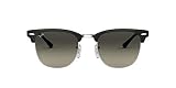 Ray-Ban unisex adult Rb3716 Clubmaster Metal Sunglasses, Black on Silver/Grey Gradient, 51 mm US