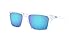 Oakley Mens OO9448 Sylas Rectangular Sunglasses, Polished Clear/Prizm Sapphire, 57 mm