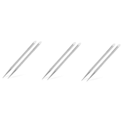 Ipetboom 3sets Ergonomic Cuticle Pusher Tool Nail Polish Remover Non-slip Handle 2pcs*3