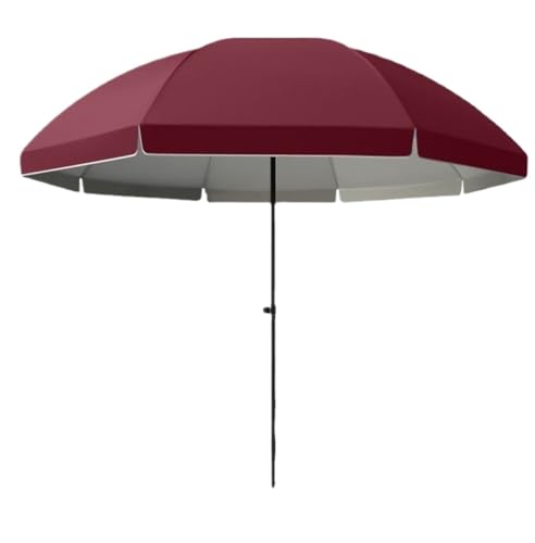 Parasol de jardin rond rouge 2m49 CLSDRZC pour terrasse et piscine
