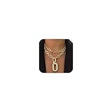 ZMANYIJEW Gargantilla gruesa bohemia de oro, collar de cadena de eslabones cubanos dorados, collar de cadena de eslabones cubanos de oro para mujer, Metal, Sin piedra preciosa
