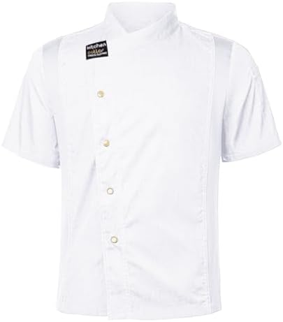 Shirts for Men Chef Shirts for Men Women, Unisex Chef Coat Short Sleeves Solid Chef Jacket Hotel Restaurant Work Shirt Uniform White