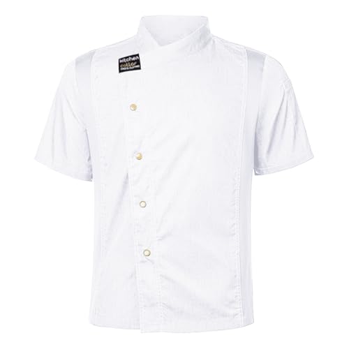 Mens Polo Shirts Unisex Men Women Breathable Chef Jacket Cooking Coats Hotel Restaurant Work Uniform Canteen Work Chef Coat White
